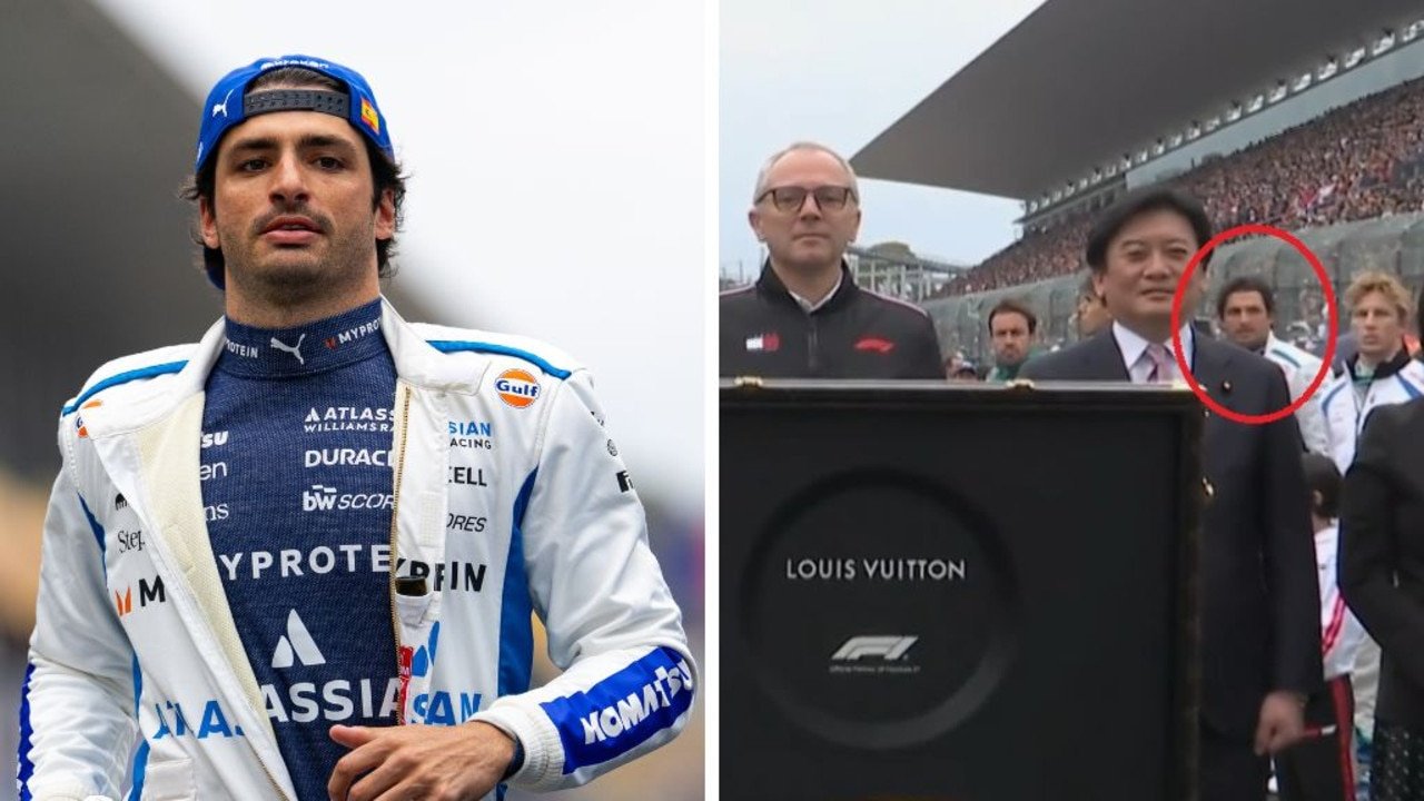 Carlos sailz's toilet punishment in Japan Grand Prix, end, reaction