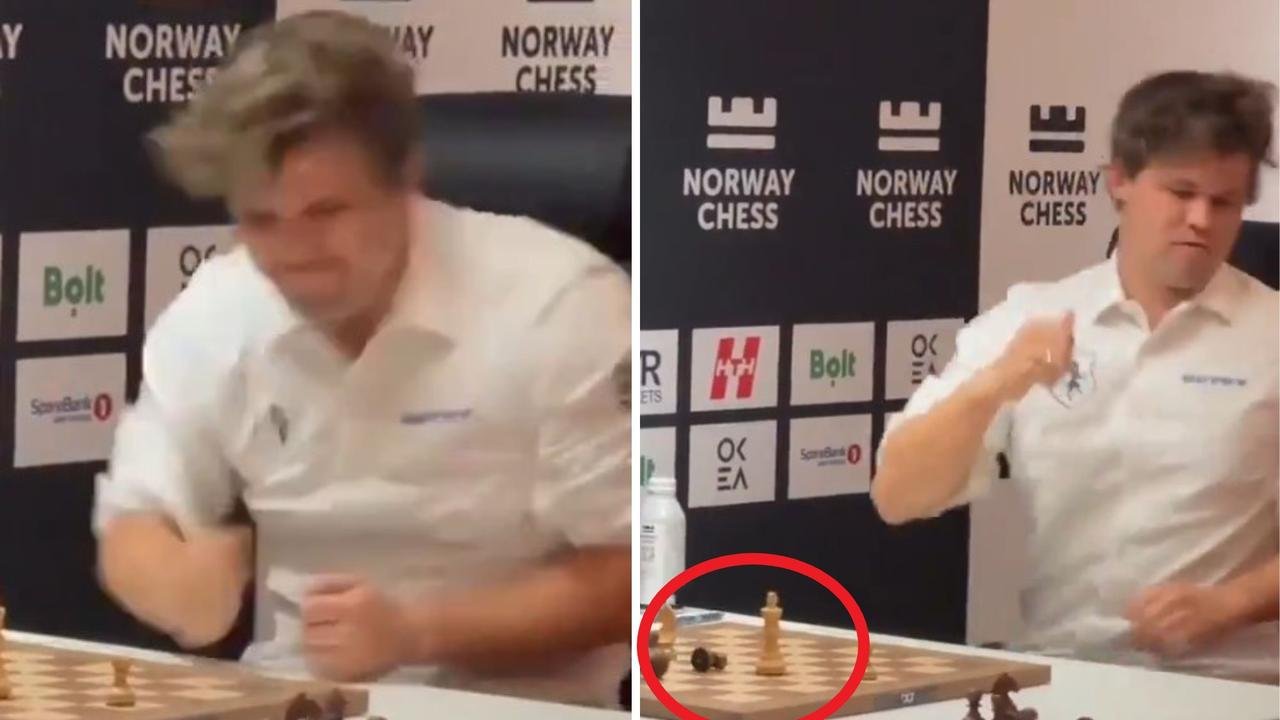 The world of chess shakes such as magnum Carlsen slams point on the table