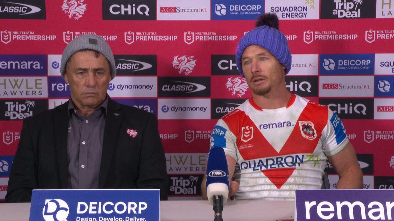 Of flanagan's kyle flanagan's chair, flanagan dragons, dragons press Conference, who said Rugby League